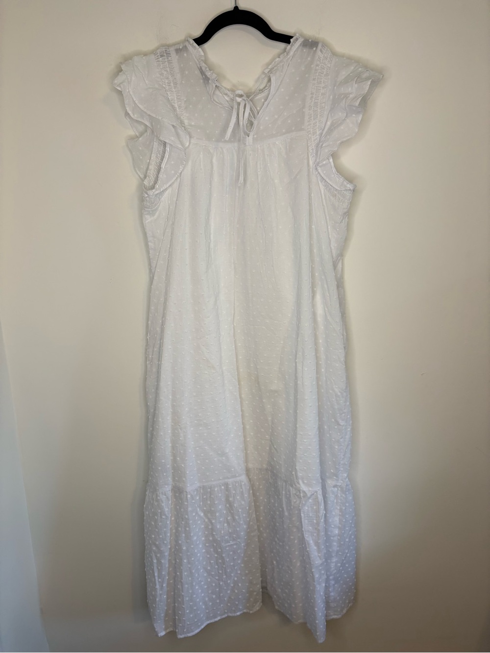 Who What Wear 100% Cotton White Swiss Dot Babydoll Cottagecore Dress Size Large - Picture 6 of 9
